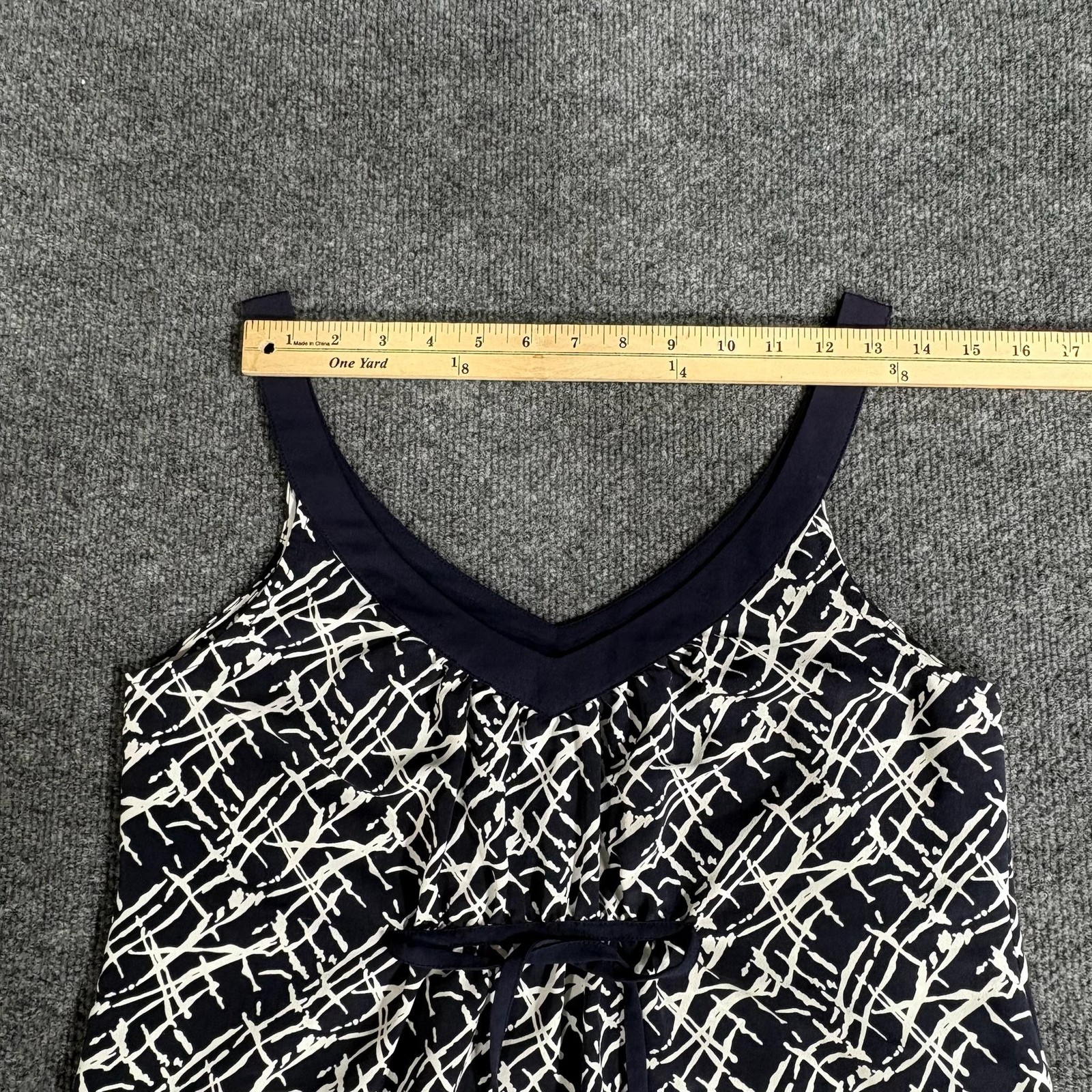 Petticoat Alley Dress Womens Small Blue Geometric V Neck Sleeveless Sundress