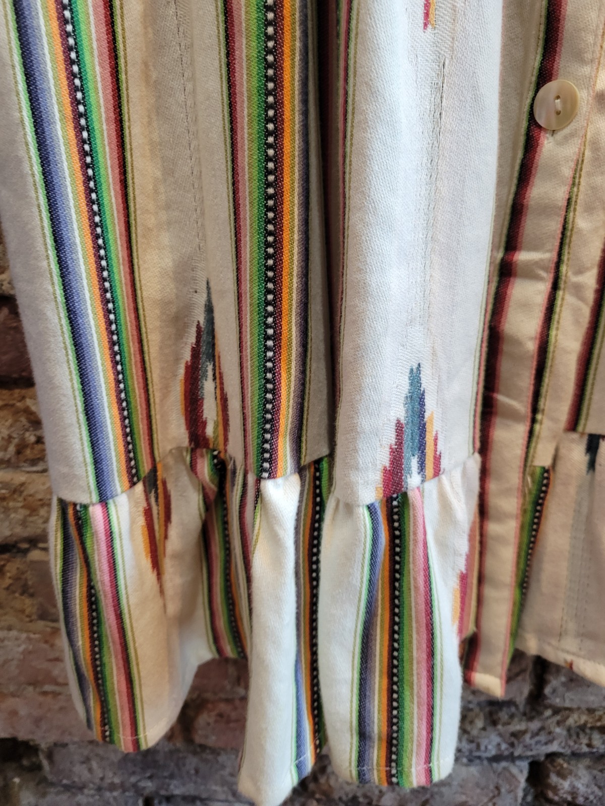 Jaded Gypsy Striped Duster Dress Womens medium Maxi Boho Hippie Indie W Pockets
