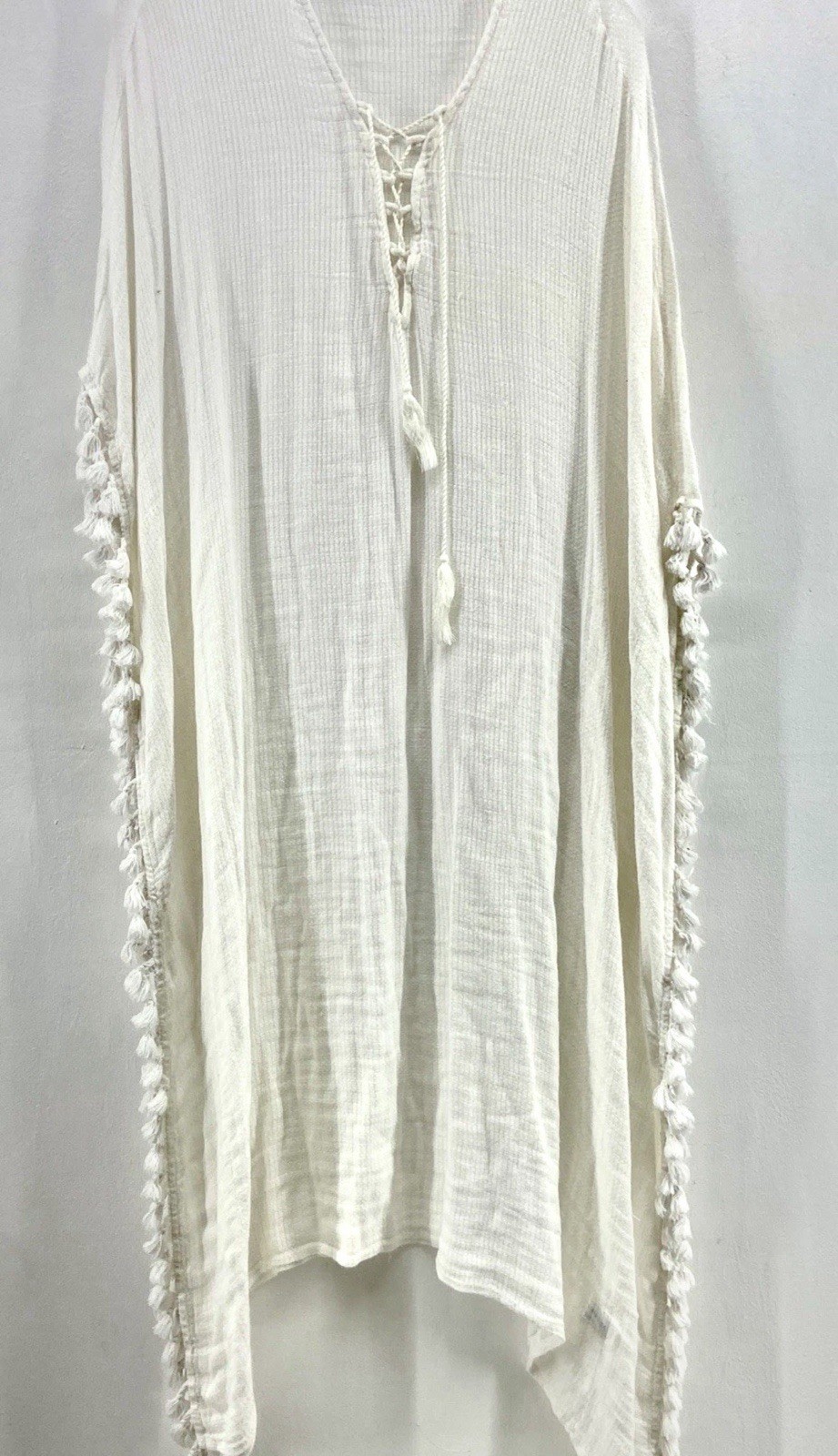 Walter Baker Women’s White Gauze Kaftan Boho Beach Cover Up Maxi Dress Size O/S