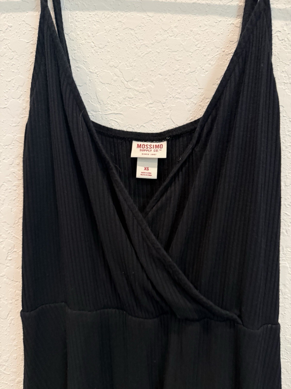 Mossimo Supply Co Black Ribbed Wrap Front Skater Dress Size XS
