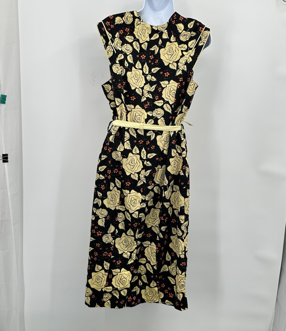 Voodoo Vixen Dress Large Flocked Floral Swing Retro 50s Rockabilly Whimsigoth XL