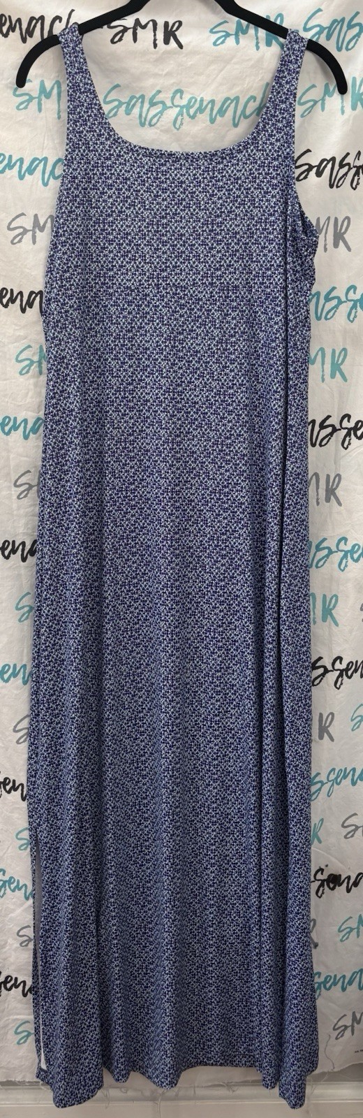 Women’s Columbia Geometric Blue Omni Freeze Maxi Dress Size L Large EUC