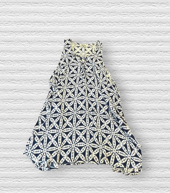 Show Me Your Mumu Rancho Mirage Lace Up Dress Blue White Mini Beach Dress Size M