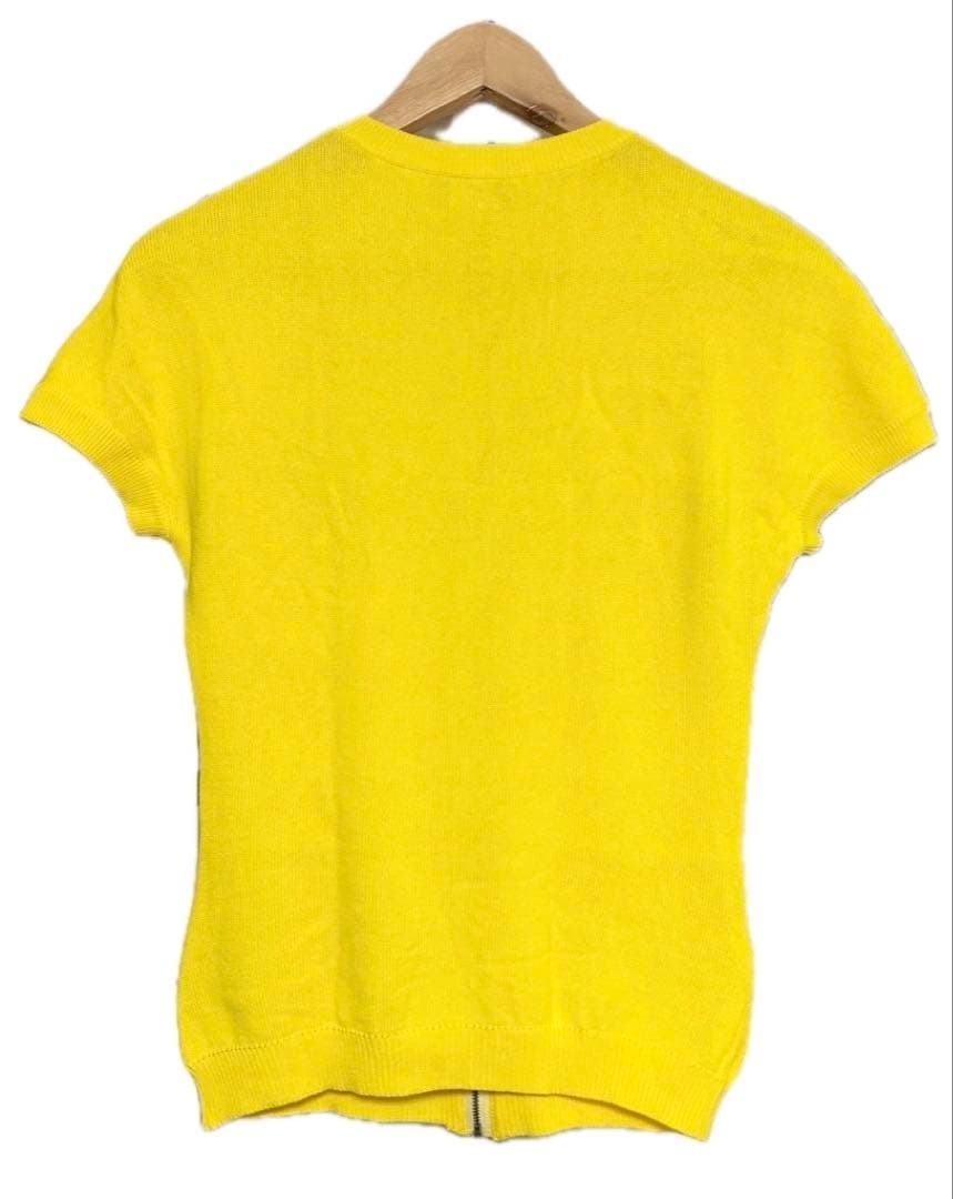 USED [EXCELLENT CONDITION] GIANNI VERSACE SUMMER KNIT SHORT SLEEVE YELLOW SIZE
