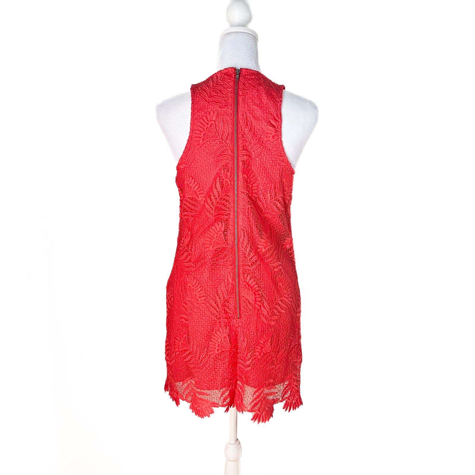 Lovers + Friends Caspian Lace Mini Shift Dress Coral XS Boho Revolve