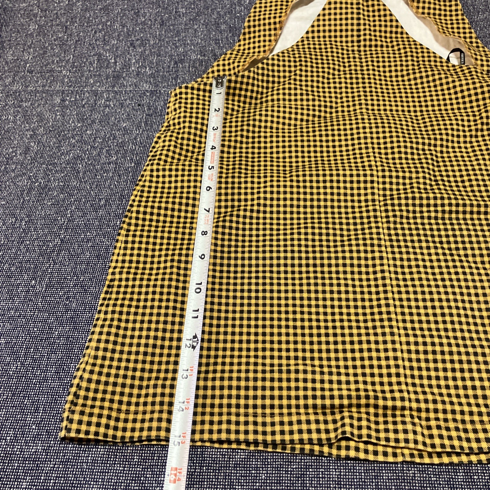 Forever 21 Overall Checkered Mini Dress Size L Yellow And Black