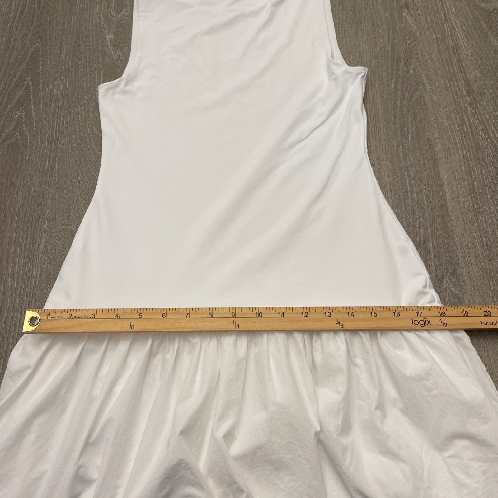 Babaton Aritzia Wordly Poplin Midi Dress Women’s Size L White Drop Waist Lined
