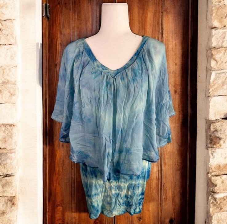Gypsy 05 Silk Overlay Dress Womens Small Tie Dye Hippie Boho Festival Mini NWT