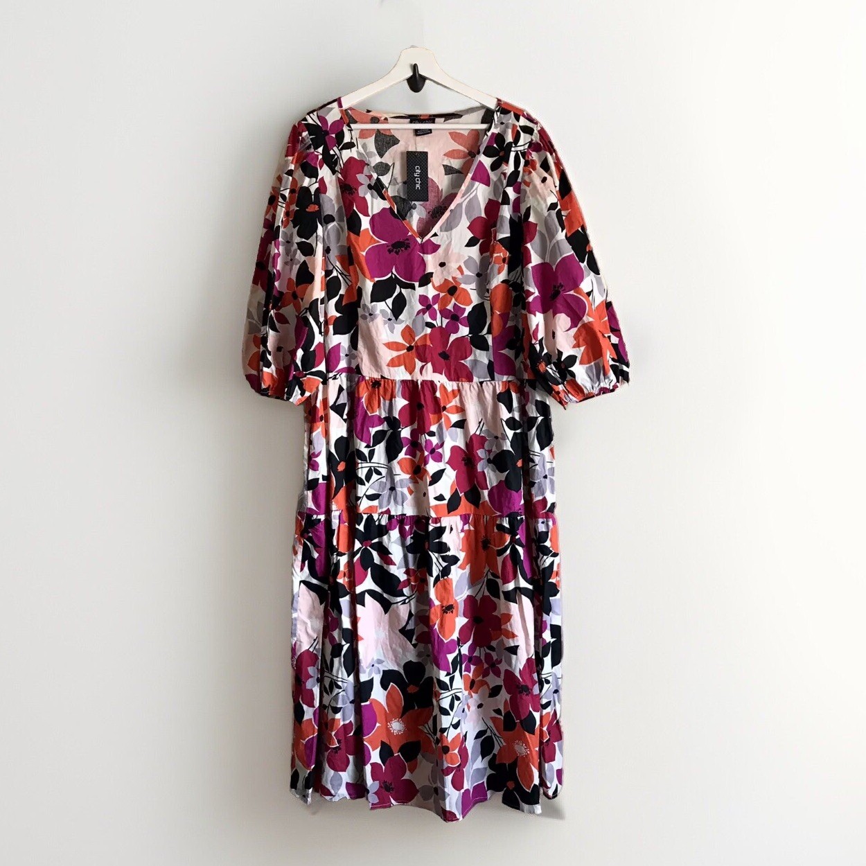 City Chic Trendy Plus Size Vintage Vibe Midi Dress Size 20
