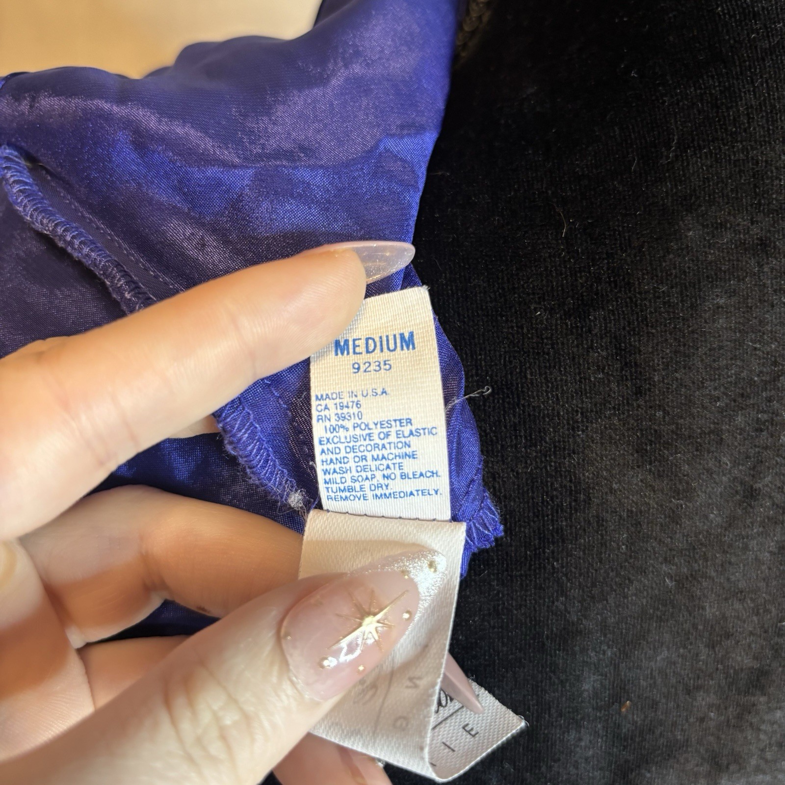 True Vintage Colesce Collections Slip Dress Indigo Low Back Pearl DropWaist Sz M
