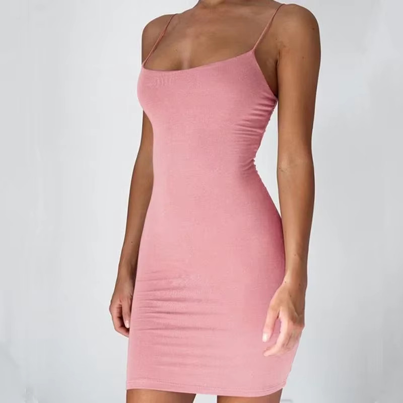 Women Spaghetti Strap Mini Dress Bodycon Club Party Sundress US