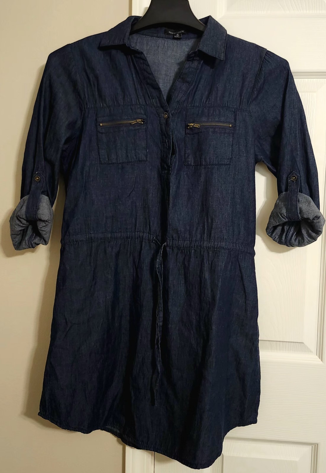 Women’s Dark Wash Denim Collar Shirt Dress By New Look, Stylish & Cute Features