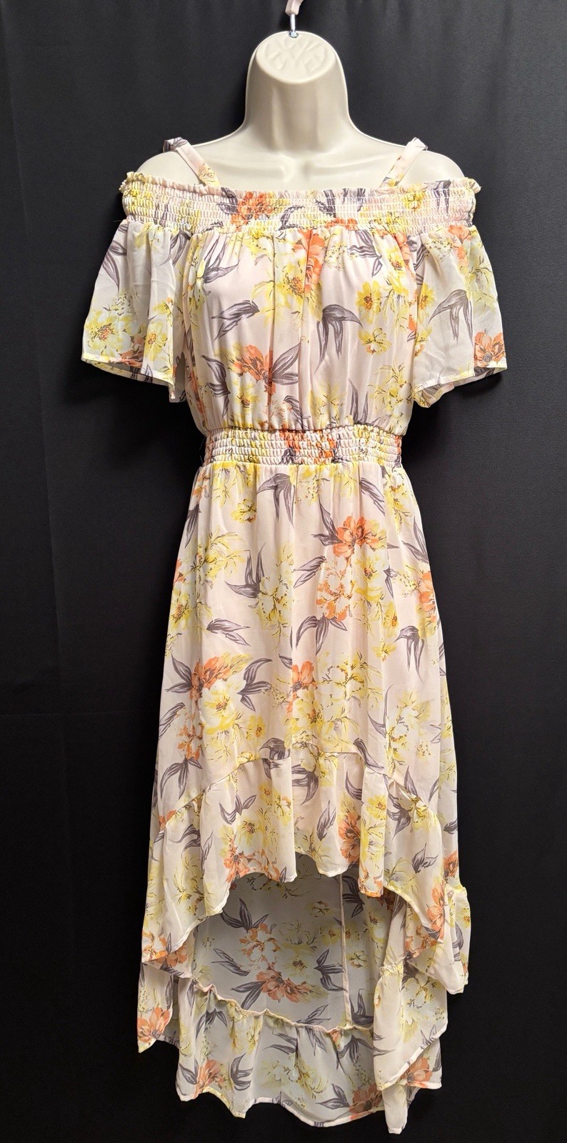 Lily Rose Floral High-Low Dress Women’s XS Off Shoulder Summer Spring Easter