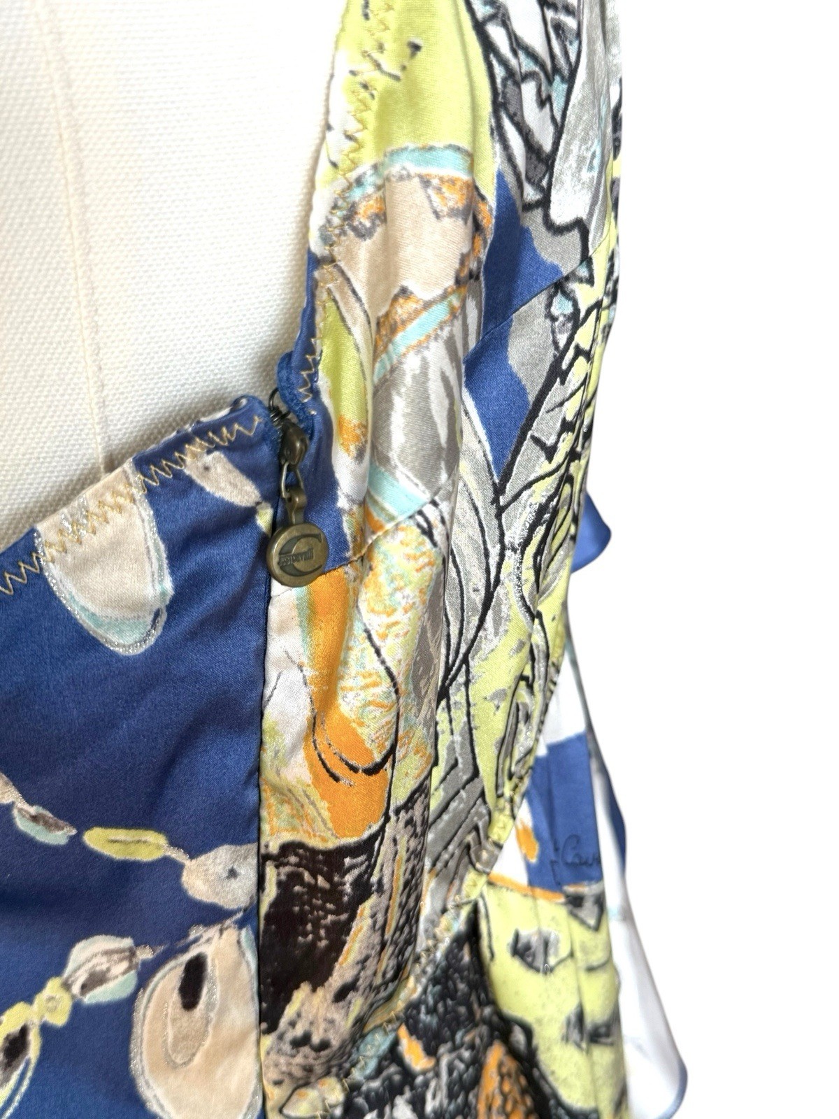 Roberto Cavalli Just Cavalli Silk Halter Asymmetric Dress IT 46 (runs small)