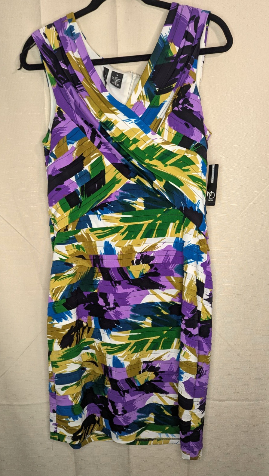 New Directions Women’s Size 14 Multicolor Stretch Sleeveless Sheath Dress