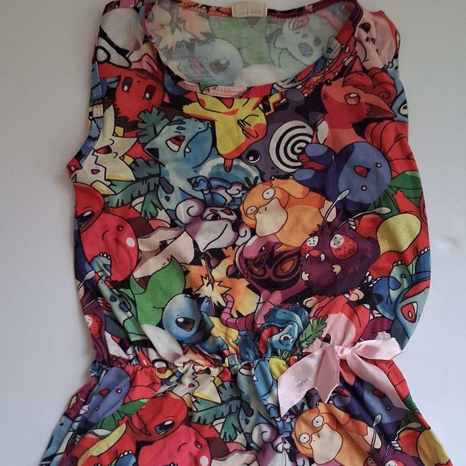 Hot Topic XS Pikachu Graphic Fit & Flare Smocked Sleeveless Scoop Dress