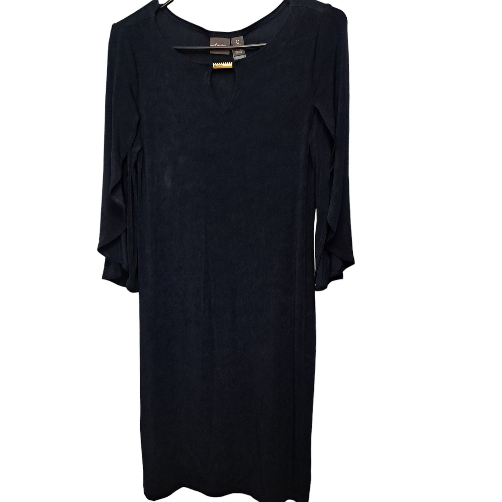 Travelers by Chicos Womens Blue Bell Split Sleeve Shift Dress Size 0/XS/4-6