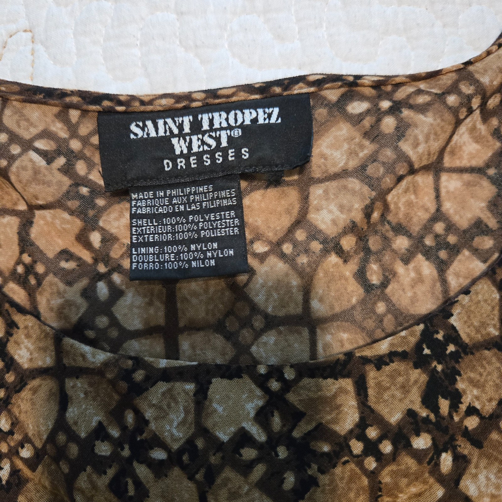 Saint Tropez Womens Maxi Dress Brown and Black Size Medium