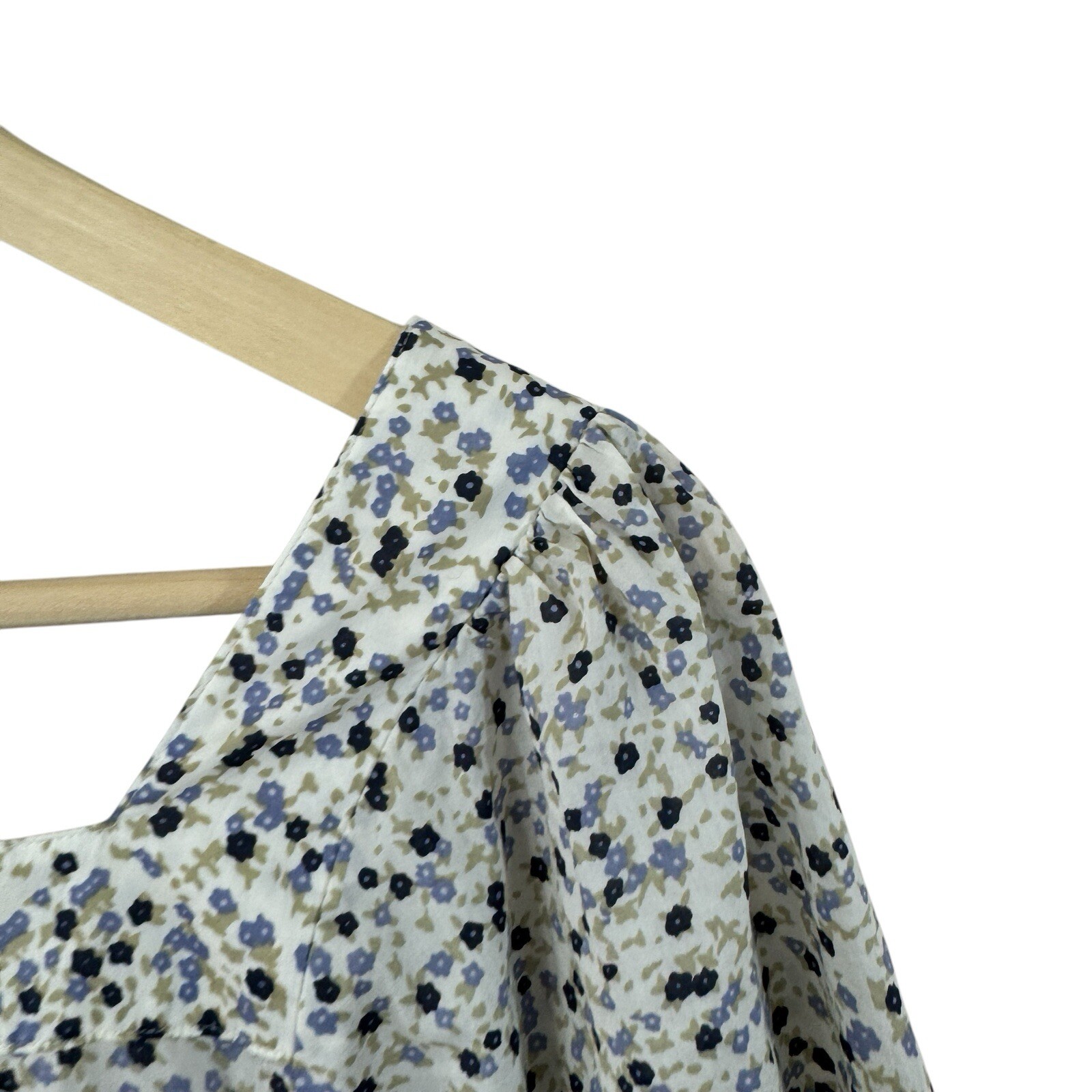 Rails Medium Pippa Watercolor Buds Dress Floral Midi Shell Button Front Womens