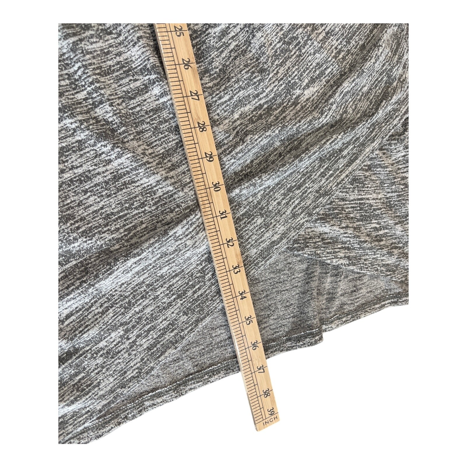 Free Press Heathered Gray Stretch Ruched V-Neck Dress Women’s Size L Easy Travel