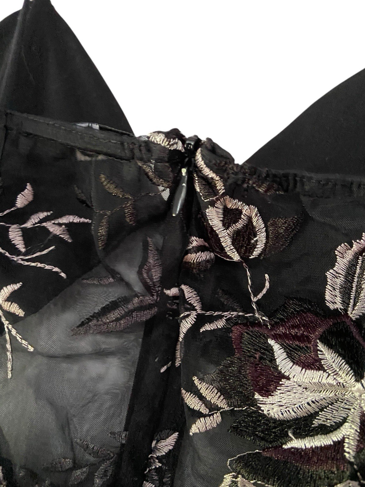 Witchy Dark Fairy Mesh Embroidered Midi Dress Size 4 Black Whimsygoth Missguided
