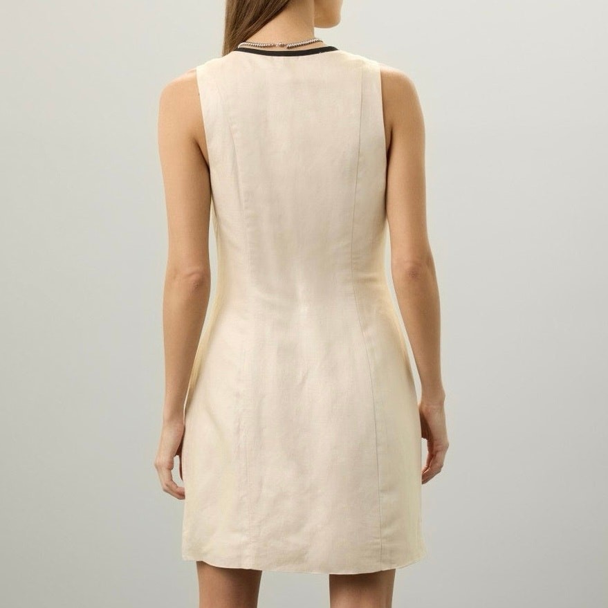 LOVE, WHIT by Whitney Port Suiting Dress Minimalist Sleeveless Old Money 6 NWT