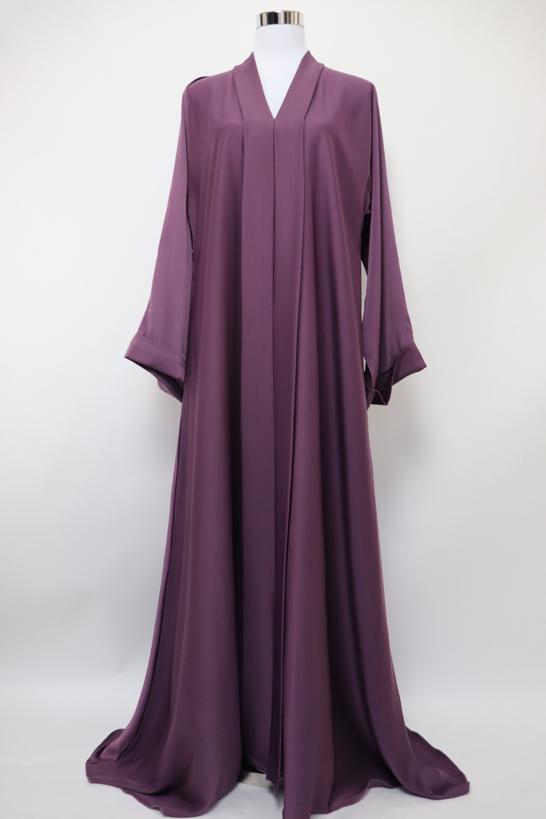 Dubai Abaya Closed Crinkle Semi Flare Umbrella Muslim Modest Dress Iris