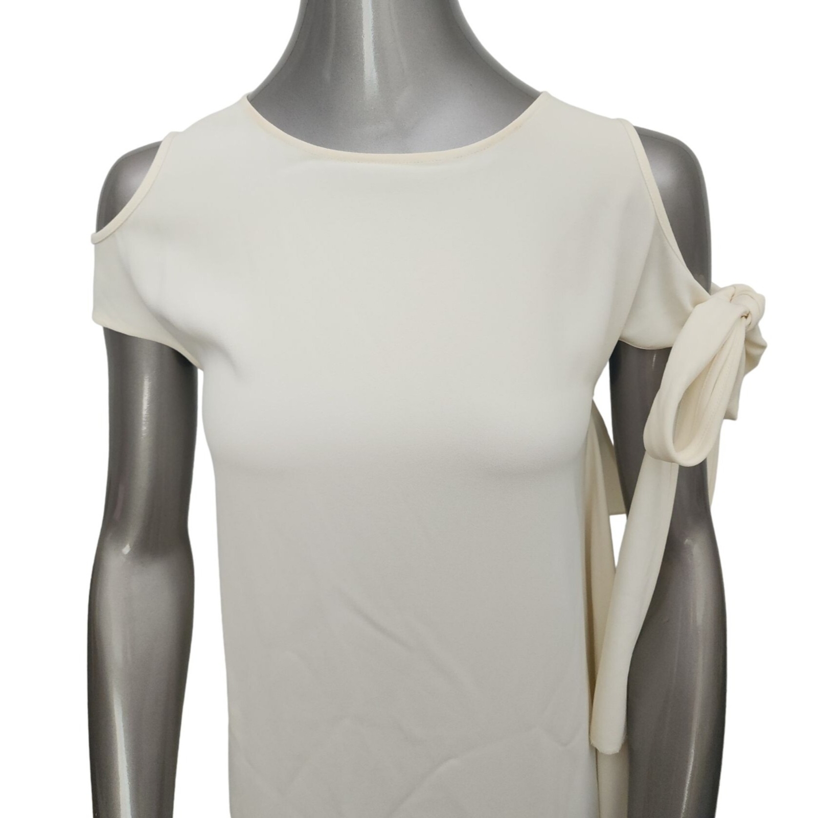 HELMUT LANG NWT Ivory Midi Dress Shoulder Tie Extra Small XS