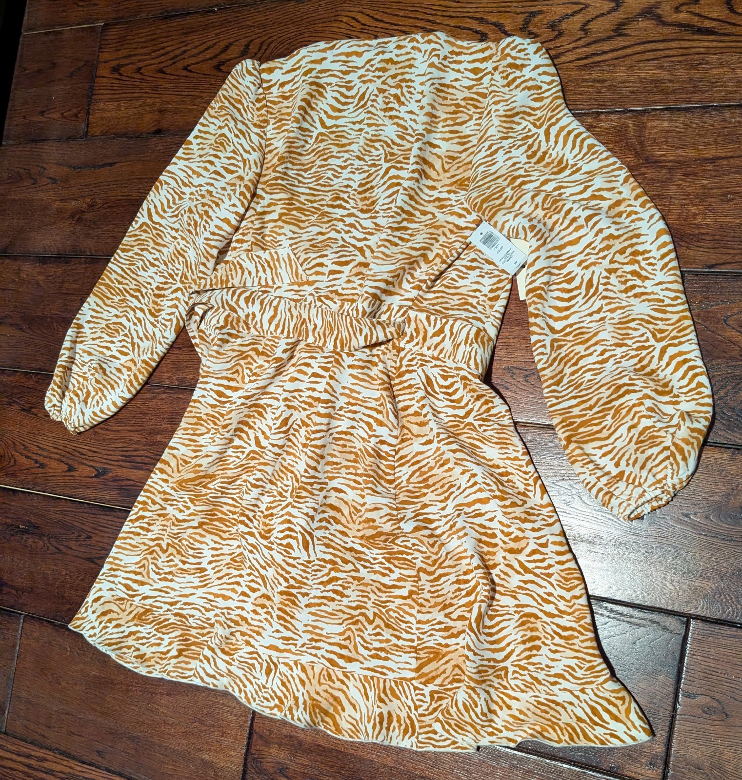 Aritzia Little Moon Julep Dress L/S Ruffle Wrap Dress Giselle Amber Earth S NWT