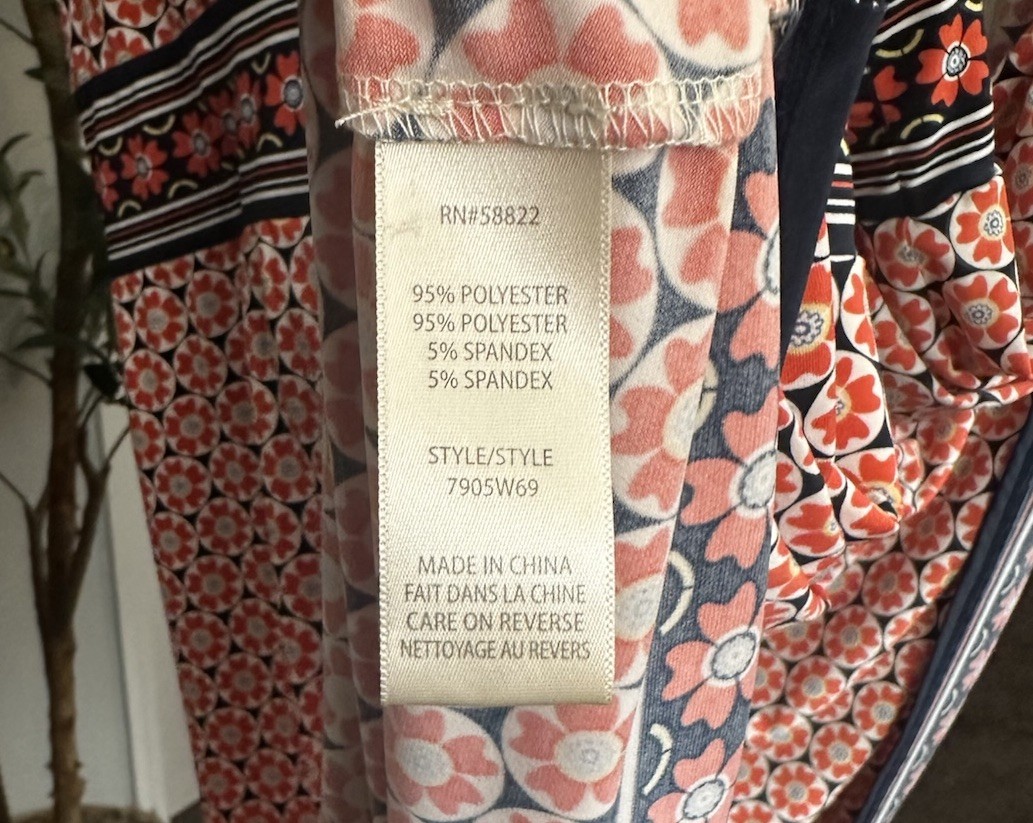 Max Studio Orange/Blue/White Sleeveless Round Neck Floral Knit Fit & Flare L