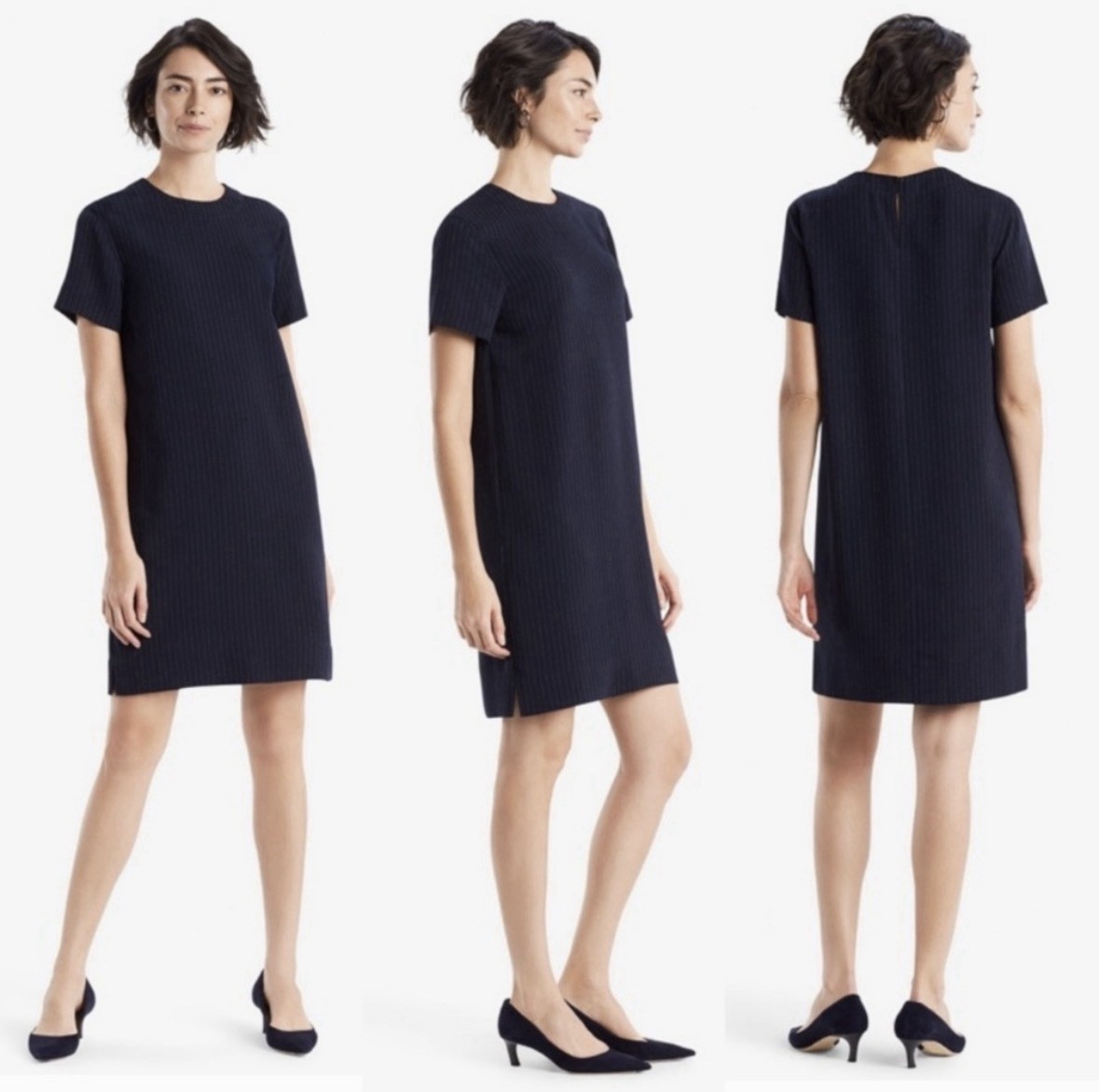 NEW MM.LaFleur Lucille Navy Pinstripe Dress Size S Work Office Business