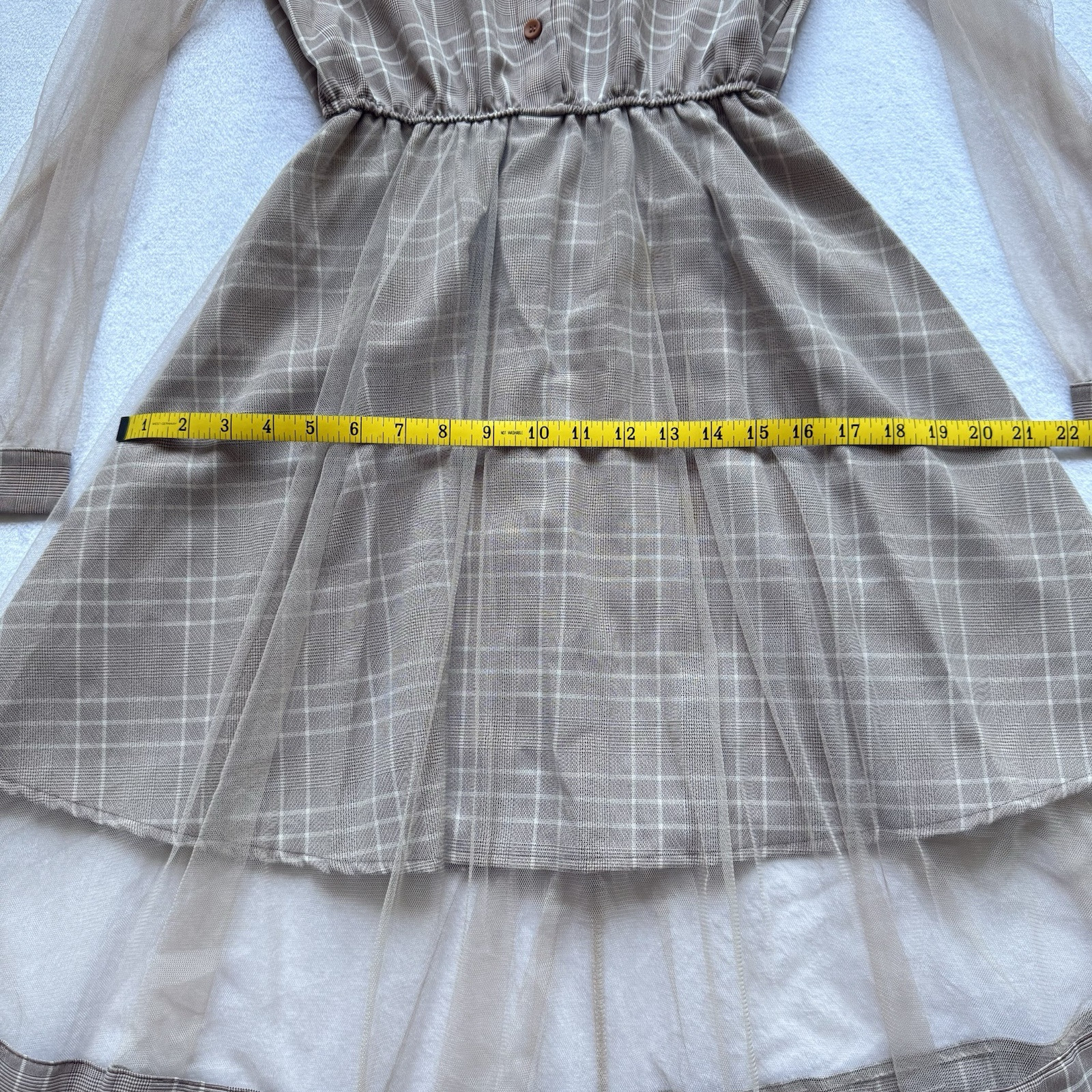 VTG Bespoke Handmade Unlabeled Dress S Cottagecore Prairie Trad 60s Layer Flare
