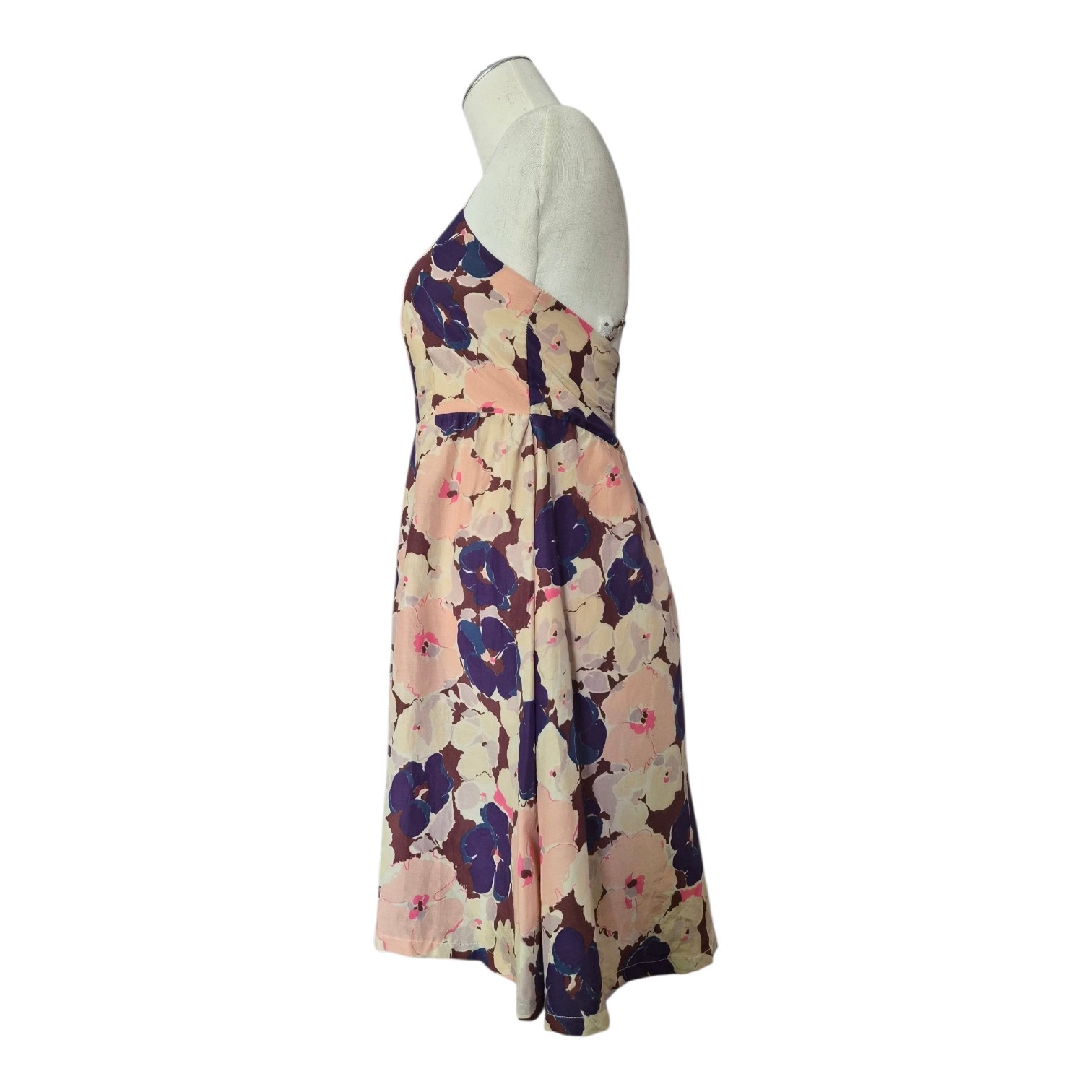 Elise Floral Cotton Silk Cottagecore Sundress XS Smocked Back Garden Party Dress