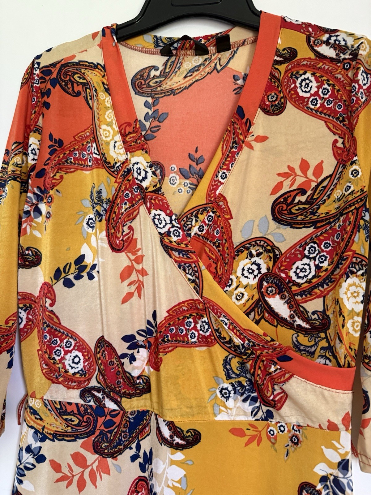 Mile Gabrielle Women S Vibrant Multicolor Paisley Madi Dress missing belt BOHO