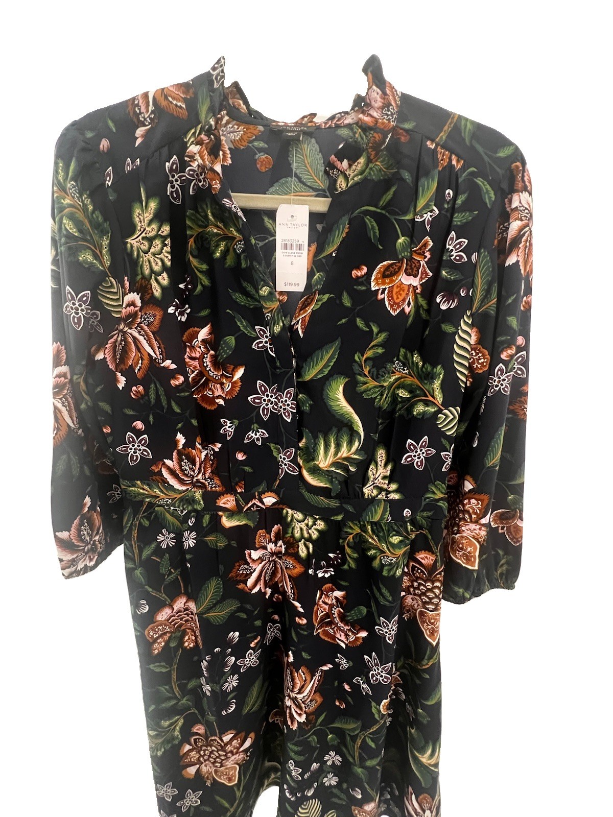Ann Taylor Factory Navy Bold Floral Print Dress Size 8 NWT