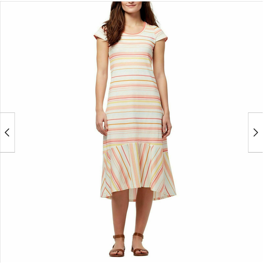 ELLA MOSS WOMEN’S SHORT SLEEVE STRIPE SUMMER DRESS(BOARDWALK MULTI STRIPE L)NWT