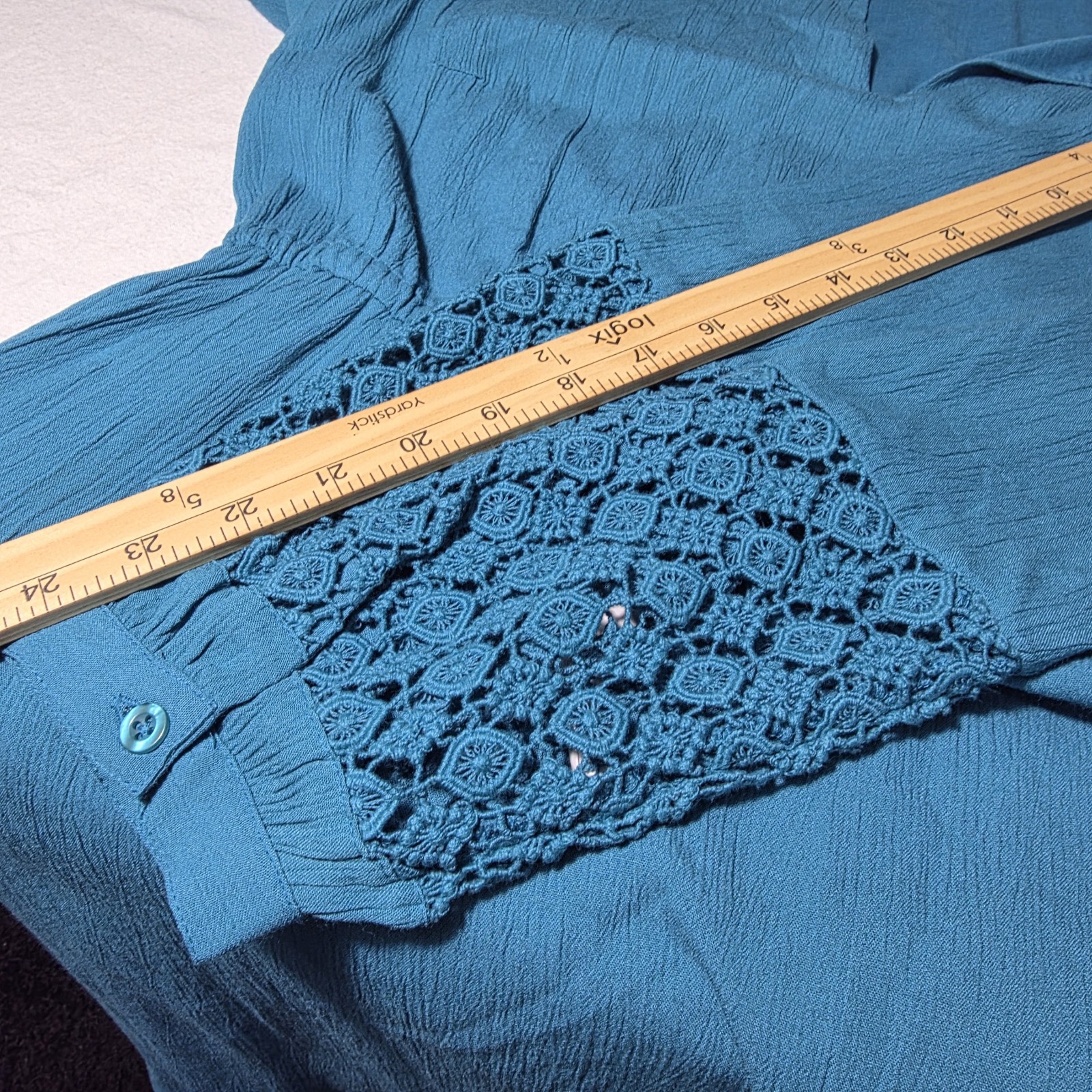 Soft Surroundings Meara Womens Mini Gauze Dress Size L Teal Blue Slip Lined NWT
