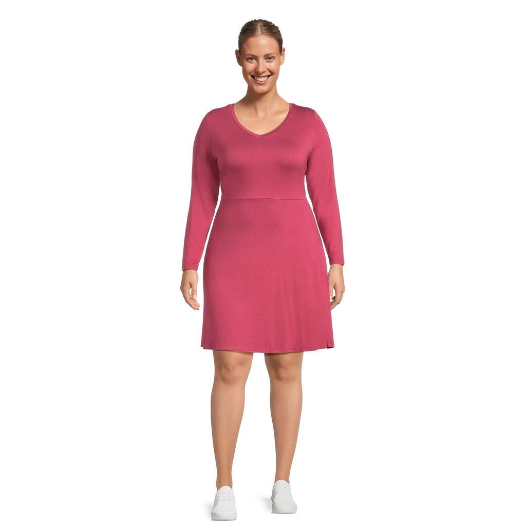 Womens Terra & Sky Long Sleeve Swing Dress, Tuscan Rose Size 0X 1X 2X 3X 5X NWT