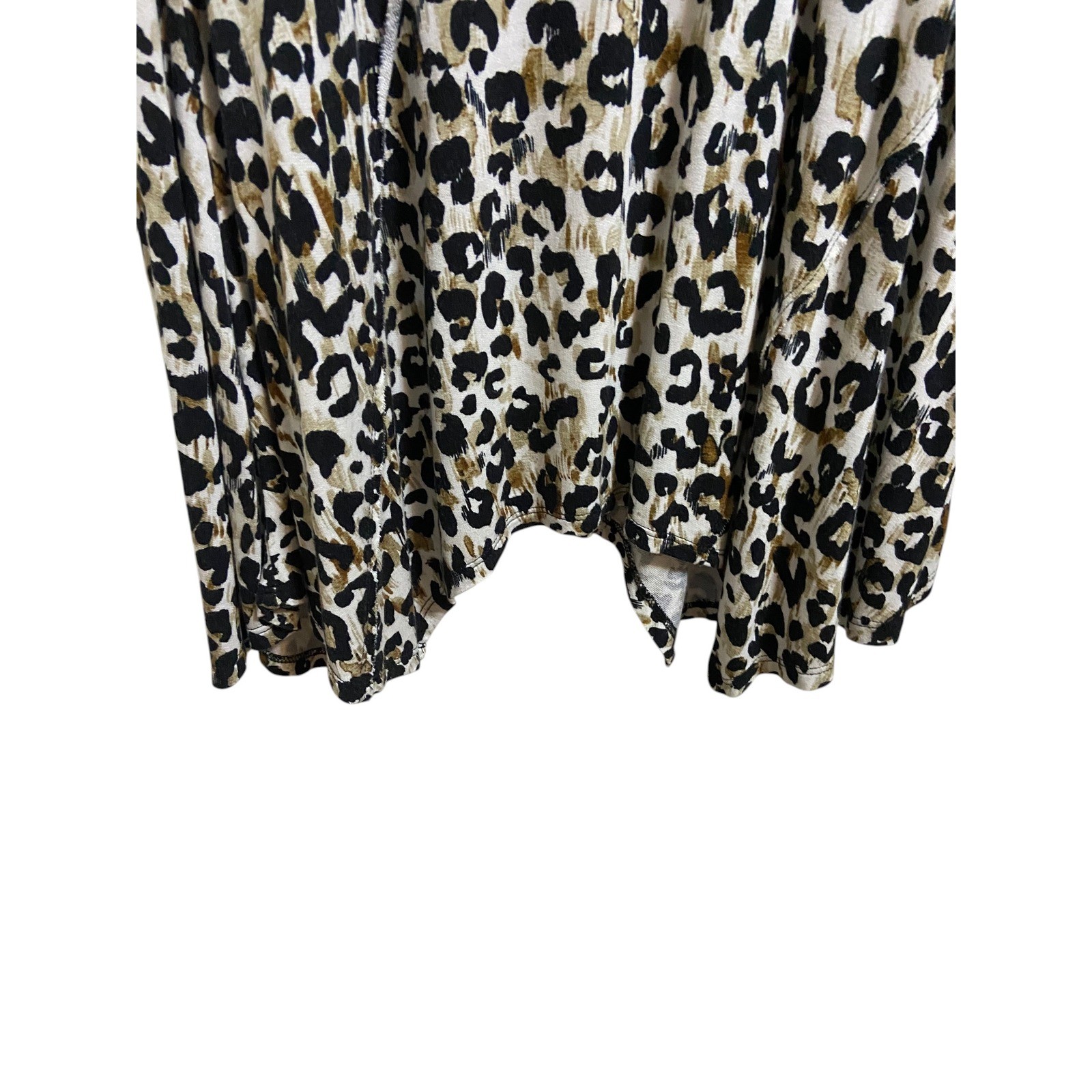 Westbound Leopard Print Handkerchief Hem Midi Dress Boho Safari Edgy Western M