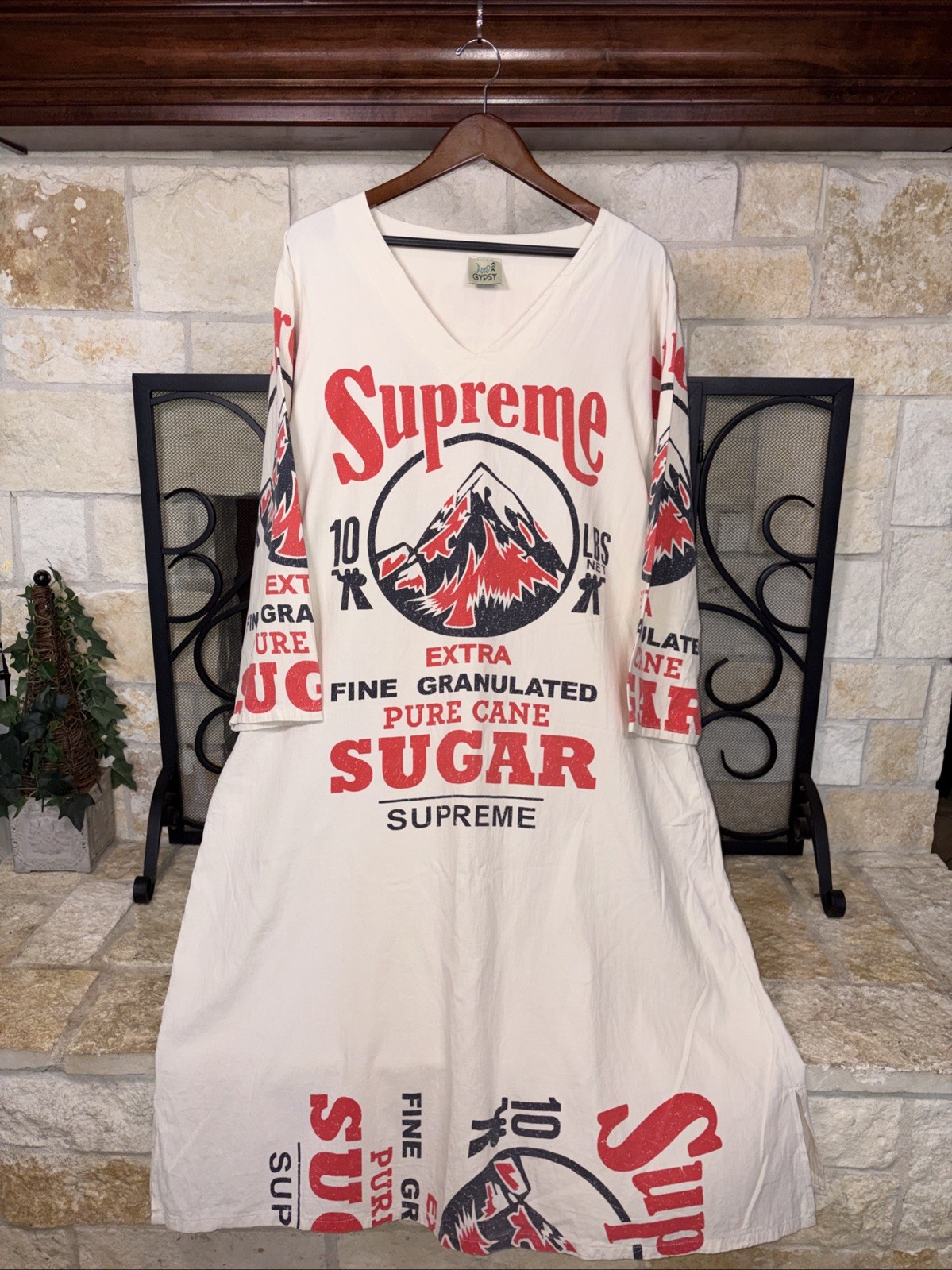 Jaded Gypsy “Supreme Sugar” 10 Lb Feedsack Patchwork Dress Boho Pop Art L/XL
