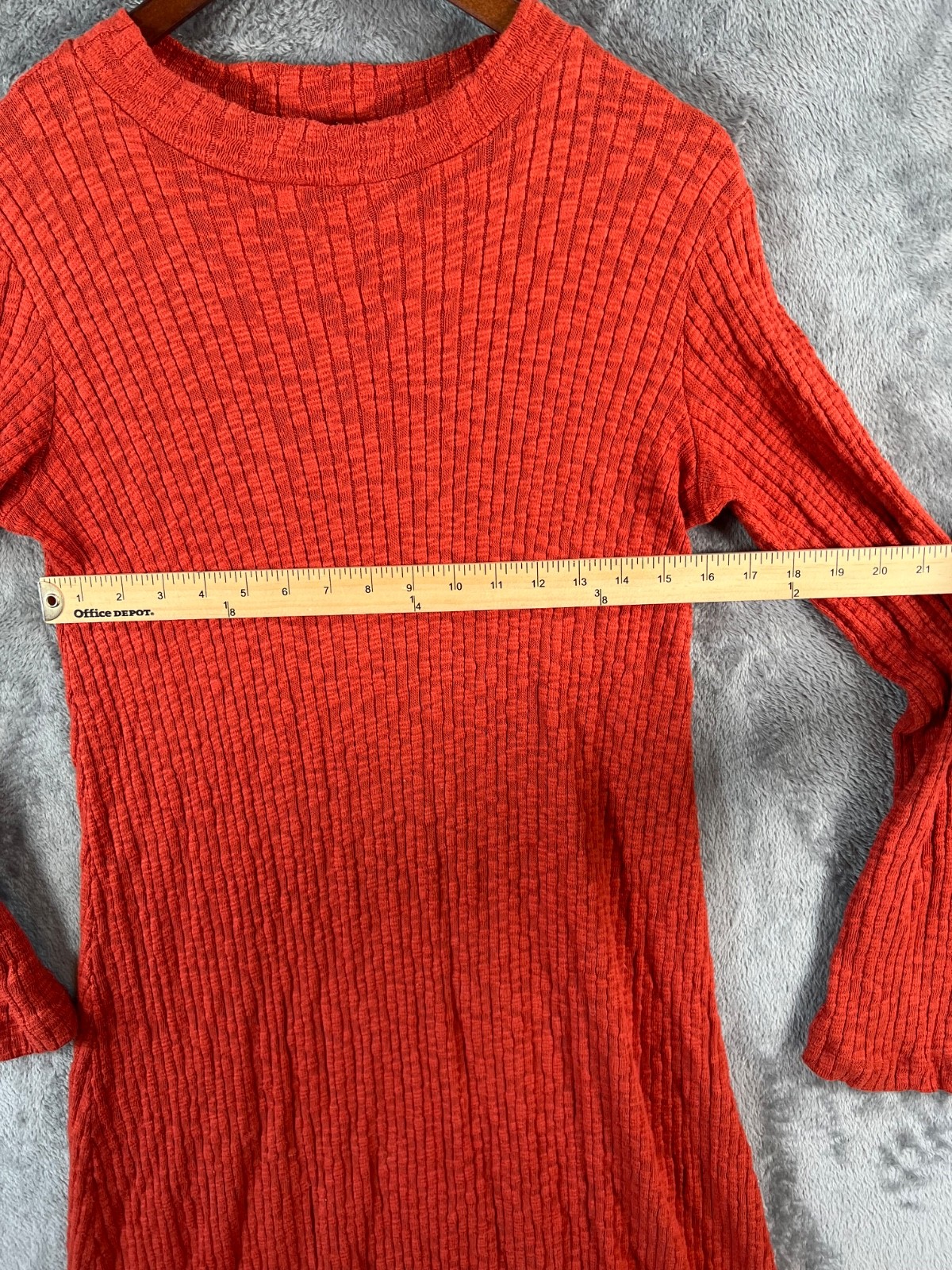 Christy Dawn Charlie Maxi Dress Medium Red Orange Ribbed Knit Sustainable