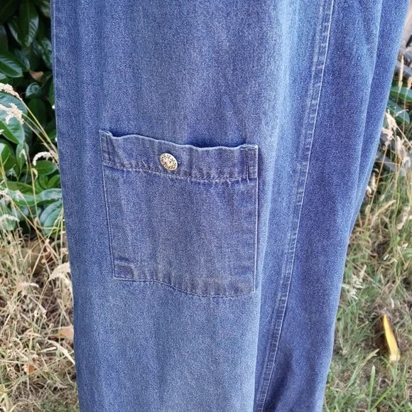 BluE J. Denim Sleeveless Maxi Dress with Fish Motif Made In Sri Lanka Size Med
