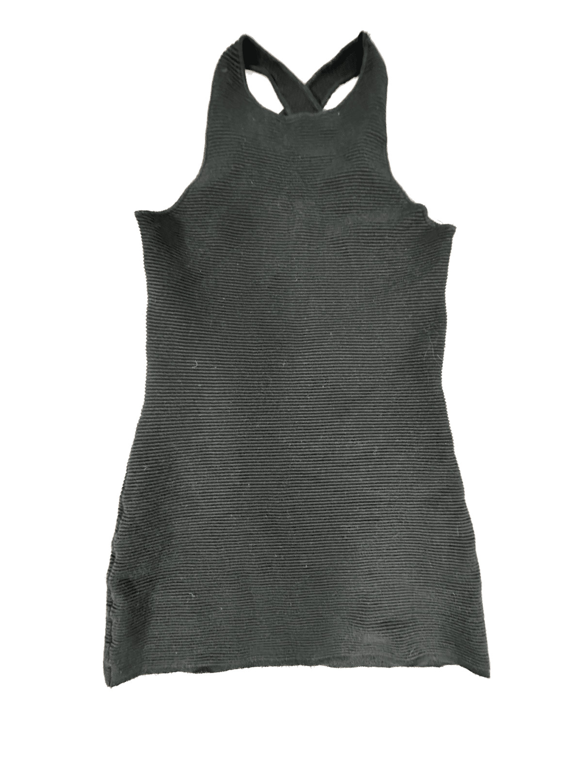 Abercrombie & Fitch Womens Sweater Tank Top Dress M Black Ribbed Knit Crossback