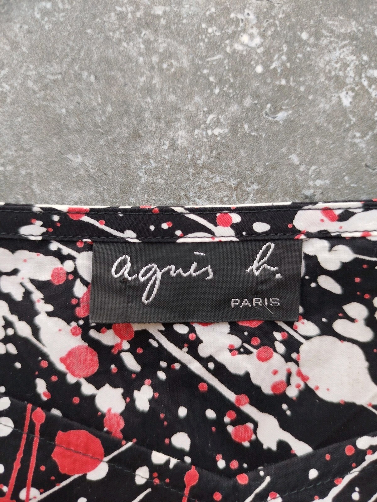 Agnes B Dress Sleeveless Zip Blots Asymmetric 100% Cotton France Size 36/S