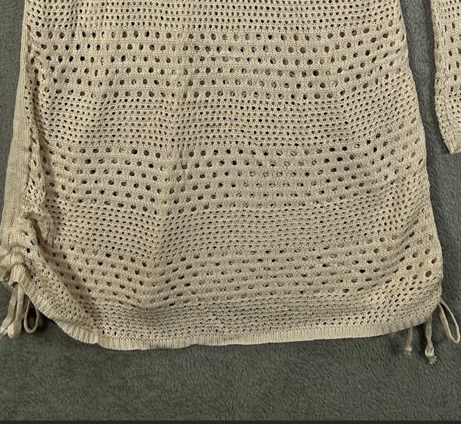 NWT Blooming Jelly Womens Size XL Beige Boho Crochet Dress Swim Cover Up Dress