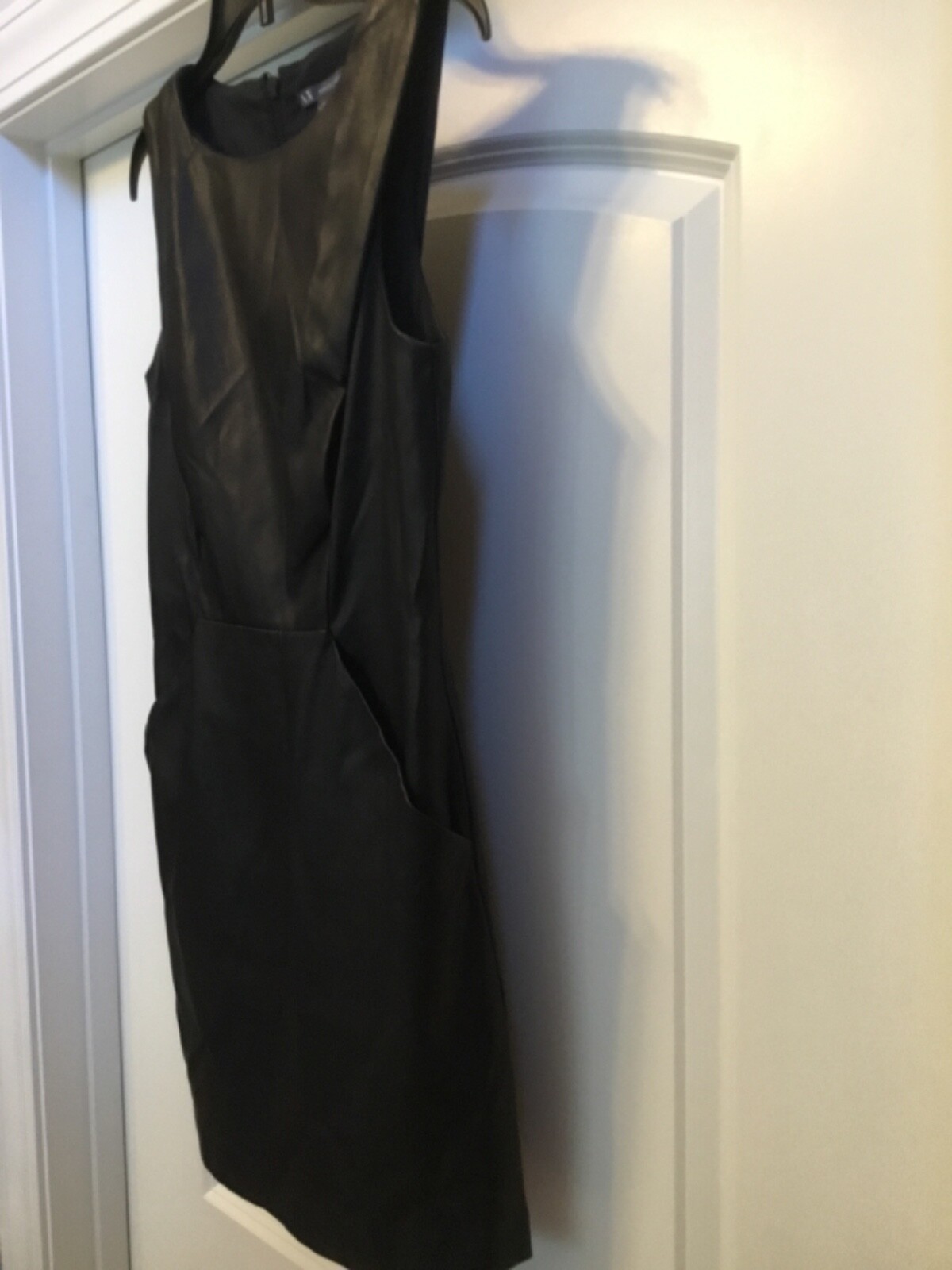 A/X Armani Exchange black faux leather shift dress – Size 2 – Sleeveless – NEW