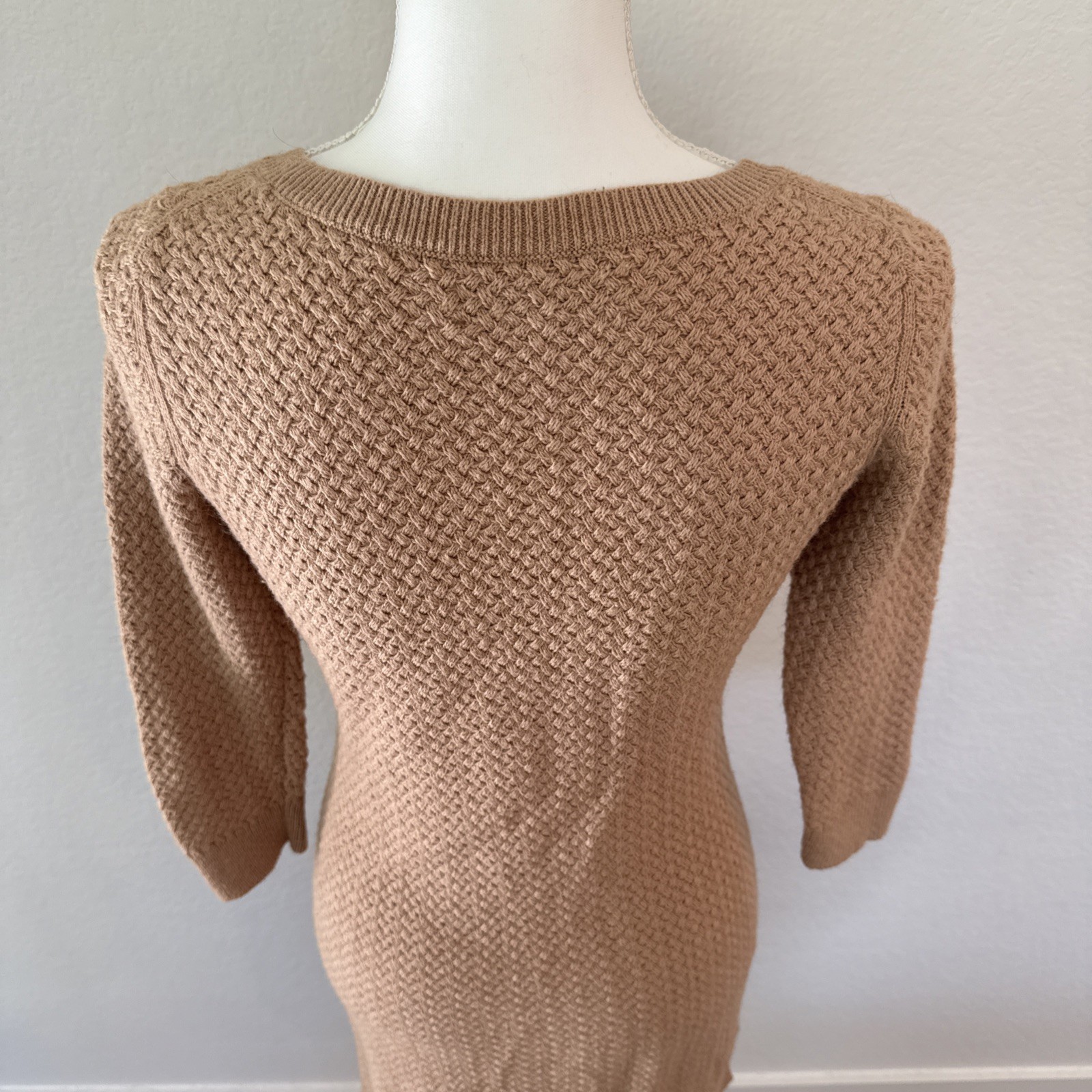 Ann Taylor LOFT Sweater Dress Petite Small Tan Camel Hair Blend