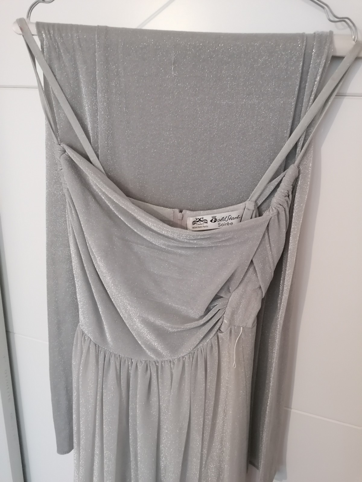 GoldStart Soirée Evening Dress Silver Lurex Glitter – Couture Munich-Paris