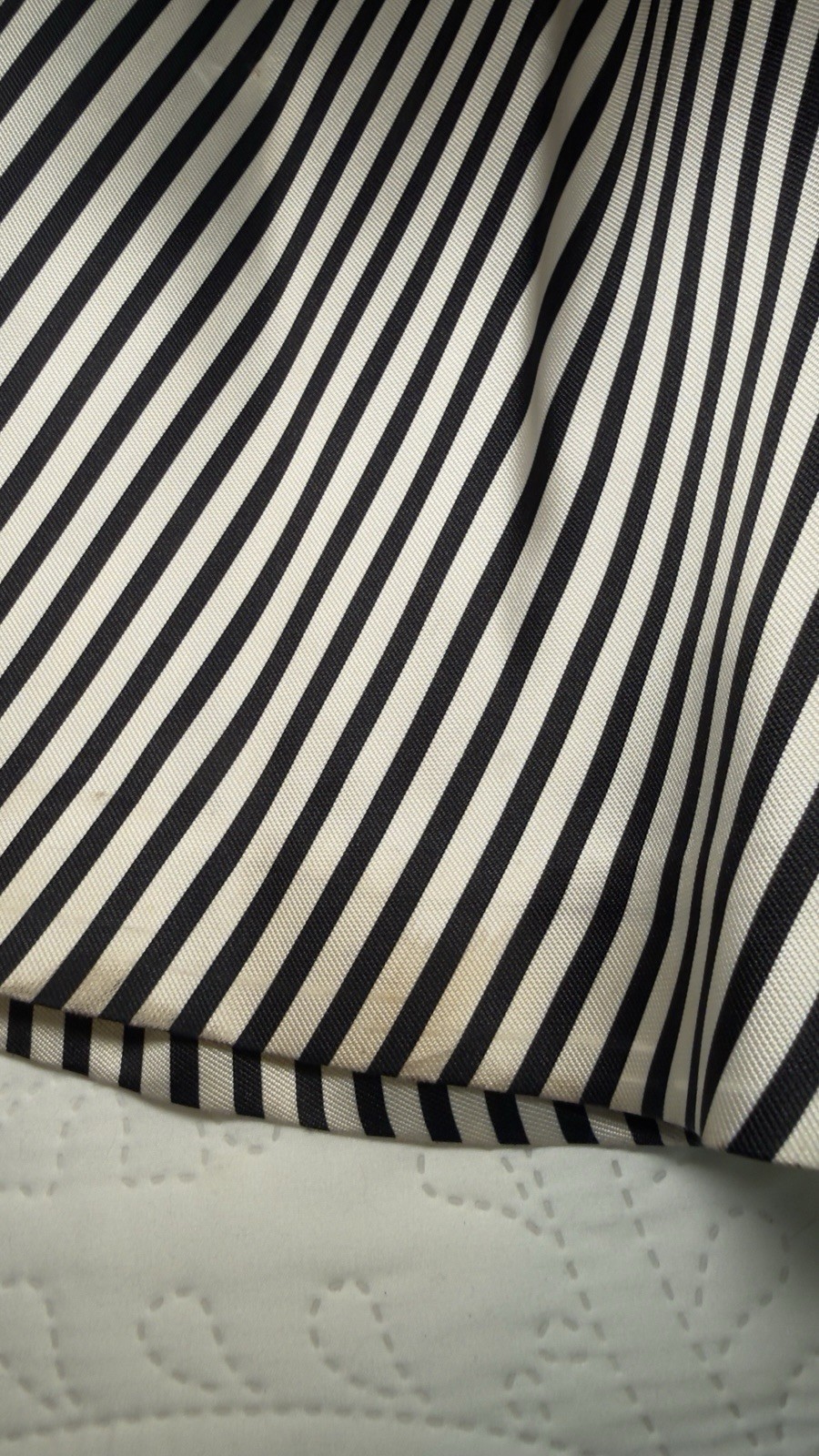 Halston Heritage Strapless Striped Faille Black & Ivory Striped Gown SIze 8