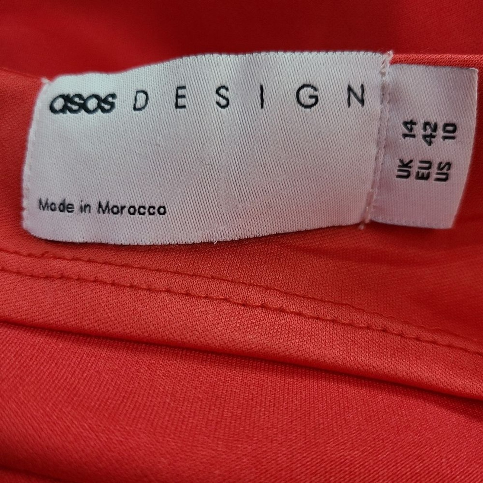 ASOS DESIGN Size 10 Red Orange Dramatic Ruffled Sleeves Open Back Midi Dress NWT